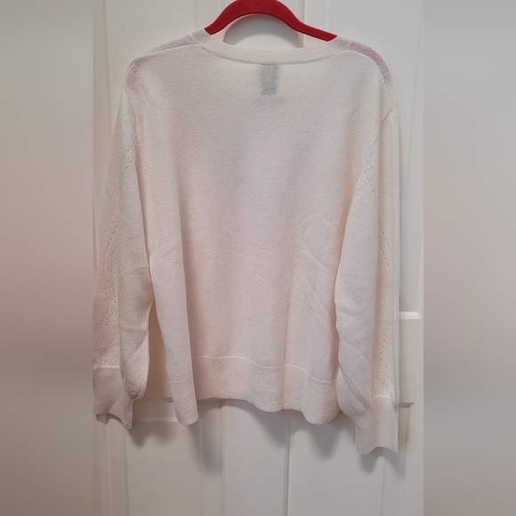 NWT-Van Kukil Round Neck Sweater 100% Cashmere-Creme Size M - Picture 3 of 7